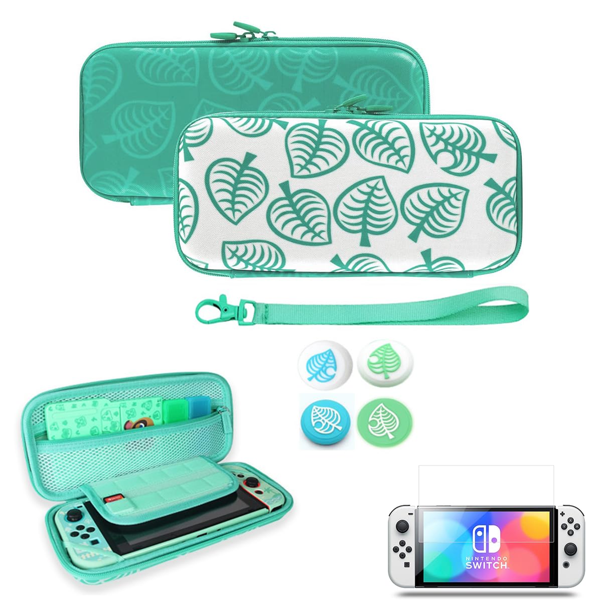 ZORBES Carrying Case for Nintendo Switch, Protective Hard Shell Travel Case Cover, Leaf Crossing Hardshell Switch Carry Cases with 10 Game Card Slots Thumb Grips Hand Strap for Switch Console and Accessories ZORBES Carrying Case for Nintendo Switch, Protective Hard Shell Travel Case Cover, Leaf Crossing Hardshell Switch Carry Cases with 10 Game Card Slots Thumb Grips Hand Strap for Switch Console and Accessories